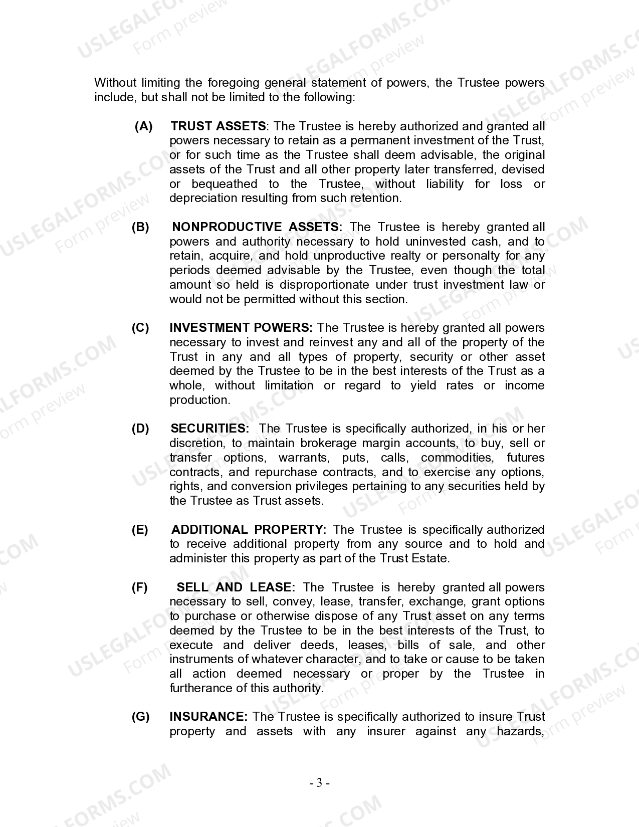 Illinois Living Trust for Husband and Wife with Minor and or Adult