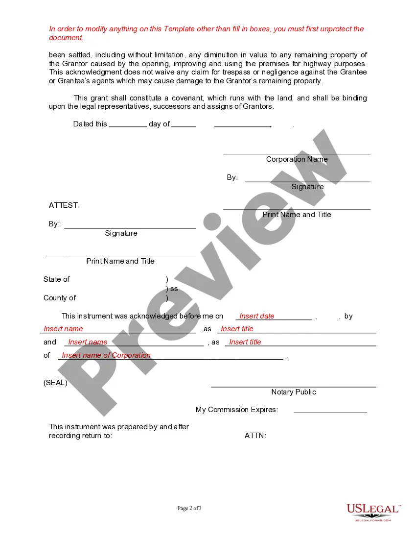 Preview Temporary Construction Easement