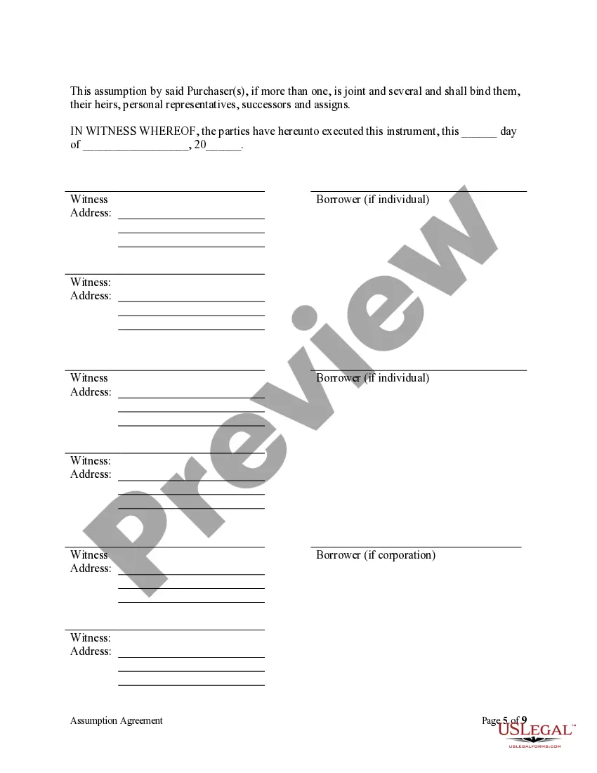 Preview Assumption Agreement of Mortgage and Release of Original Mortgagors