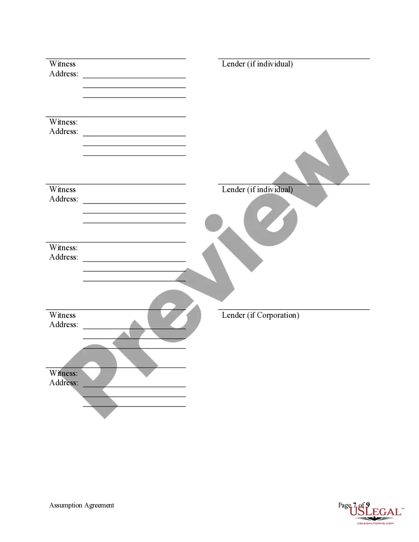 Preview Assumption Agreement of Mortgage and Release of Original Mortgagors