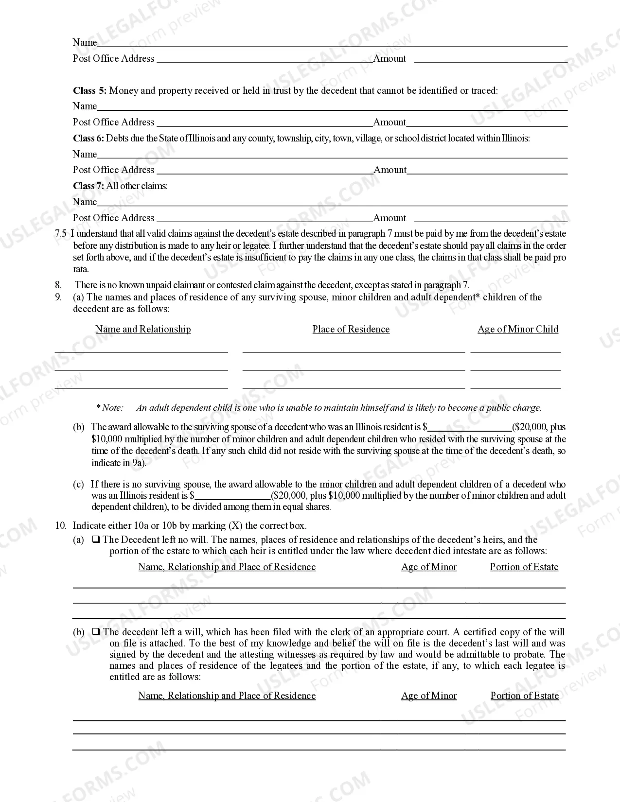 Preview Small Estate Affidavit for Estates under $100,000
