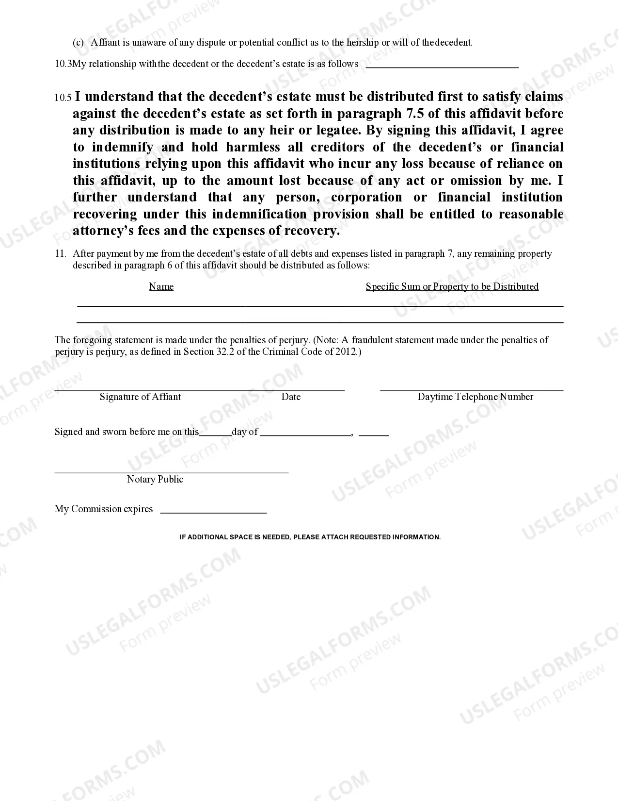 Preview Small Estate Affidavit for Estates under $100,000