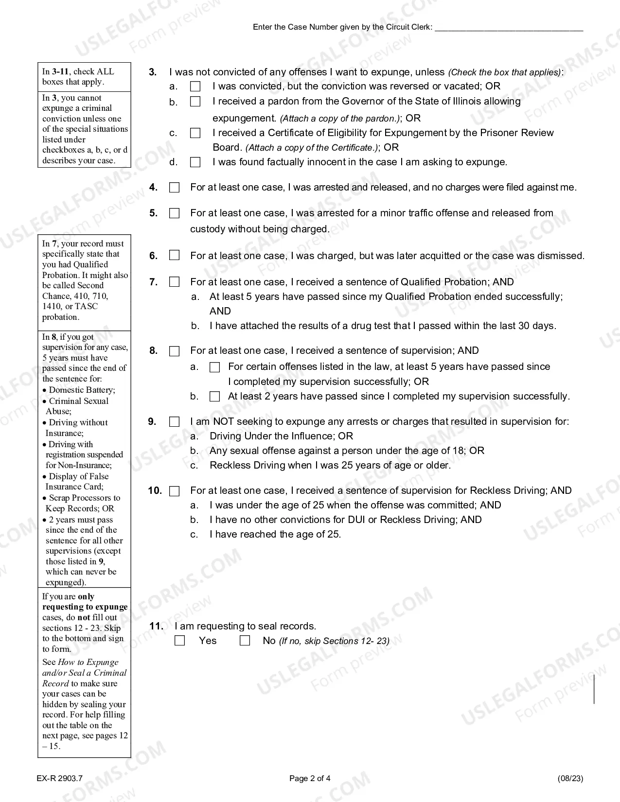 Preview Request to Expunge and Impound and/or Seal Criminal Records