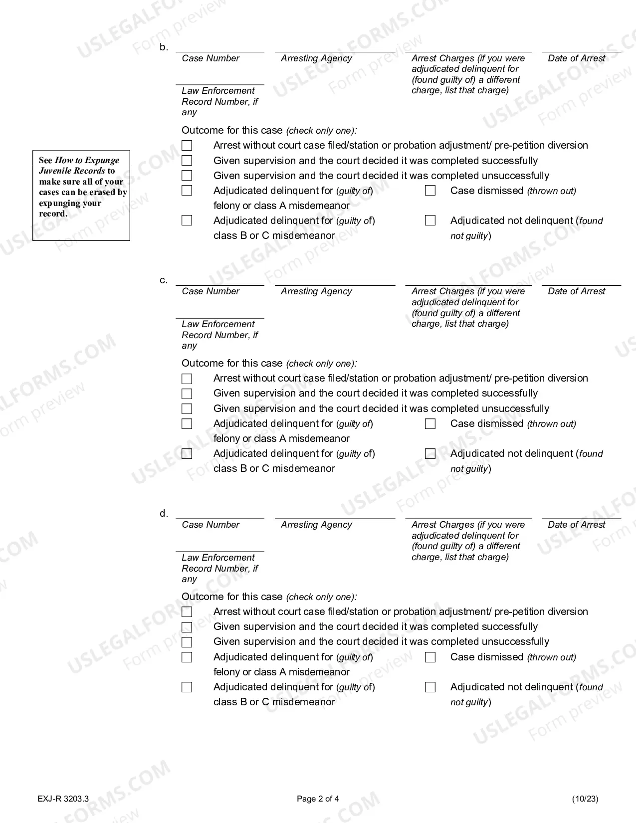 Preview Request to Expunge Juvenile Records