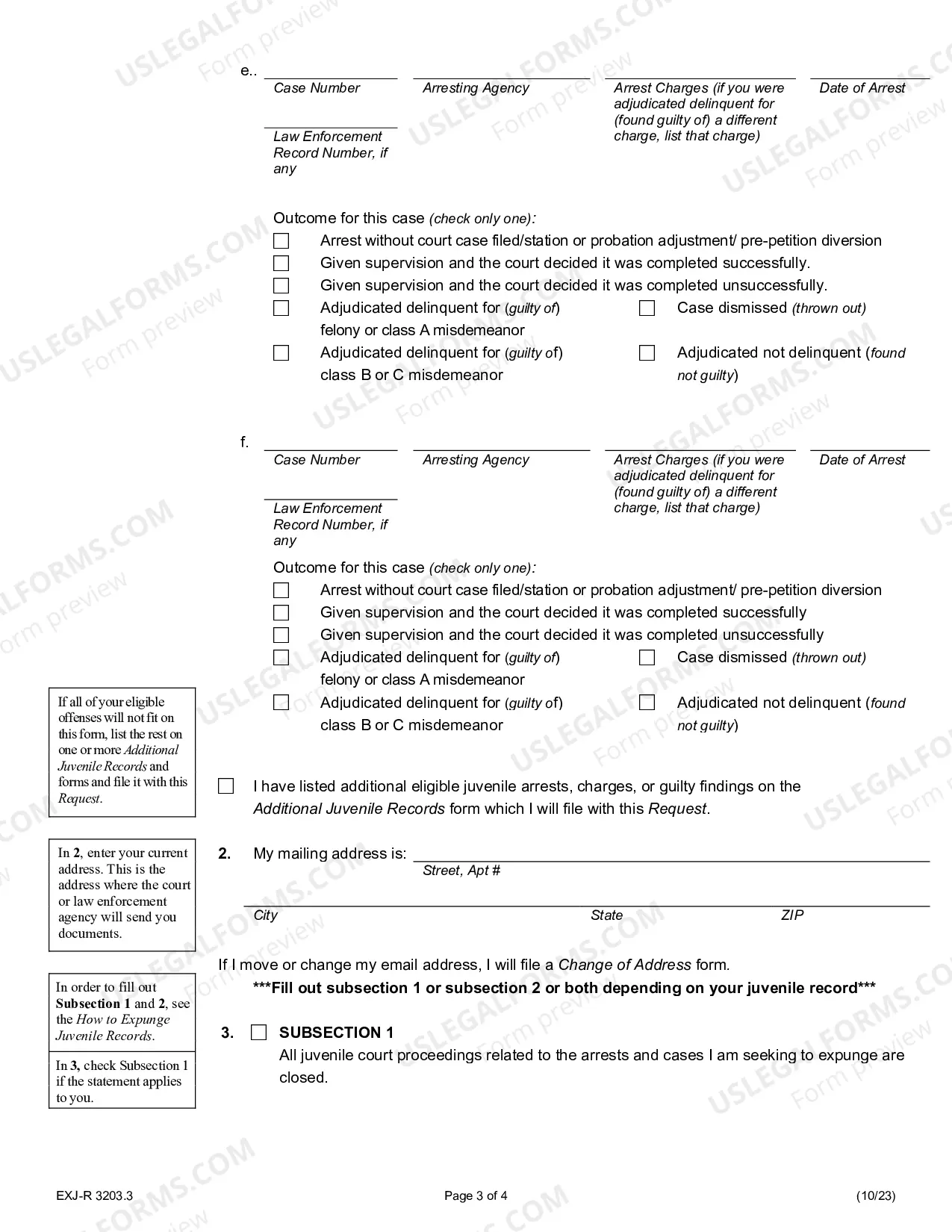 Preview Request to Expunge Juvenile Records