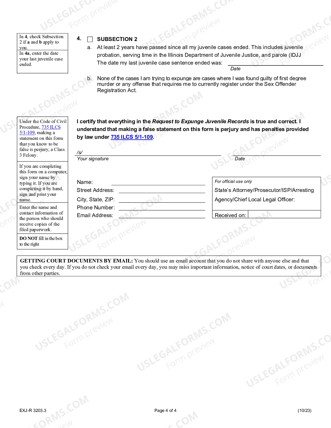 Preview Request to Expunge Juvenile Records