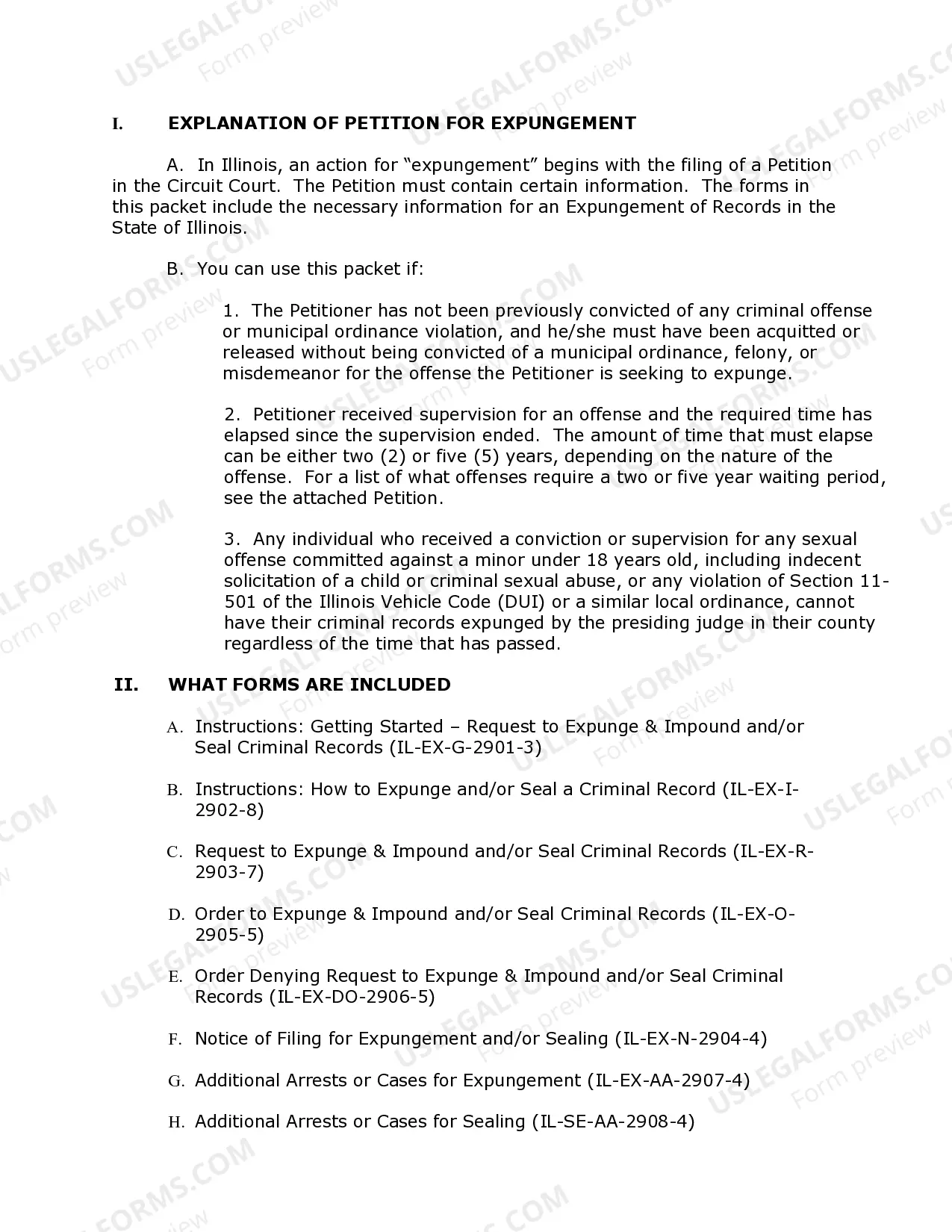 Preview Illinois Expungement Package