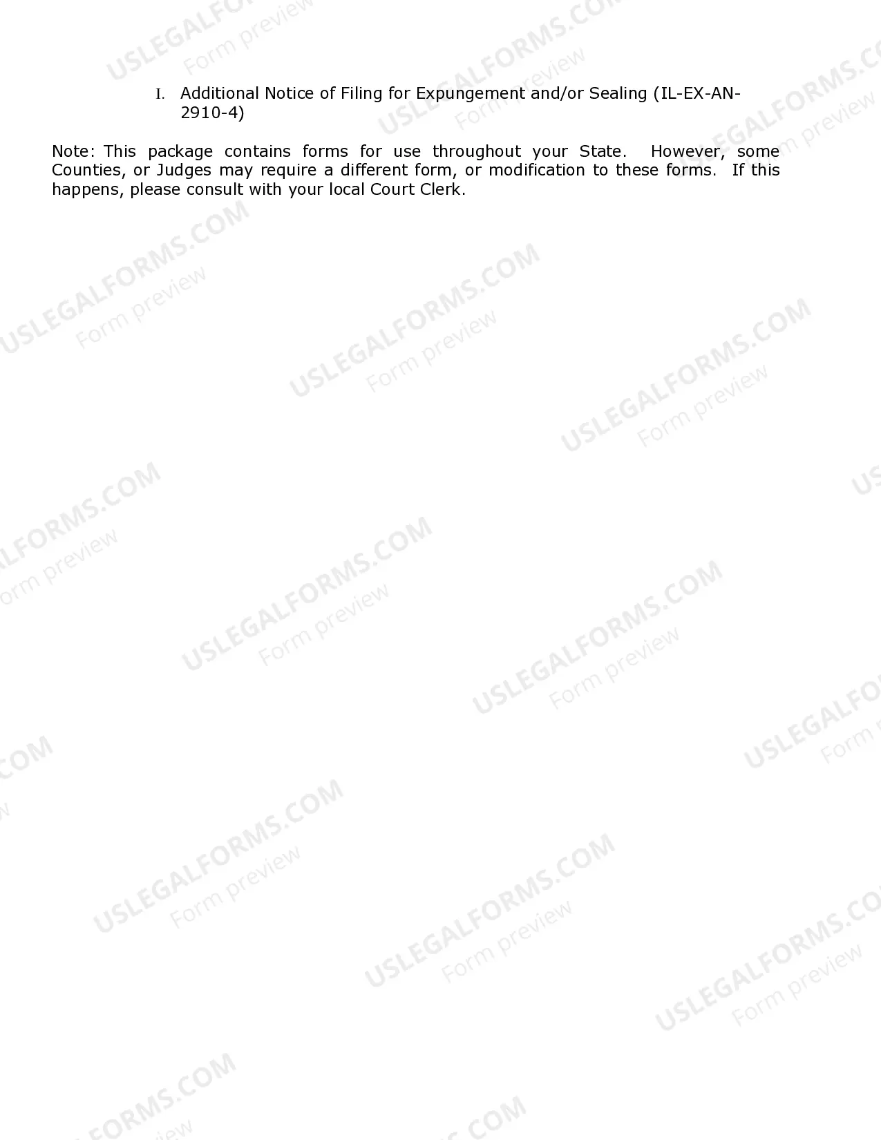 Preview Illinois Expungement Package