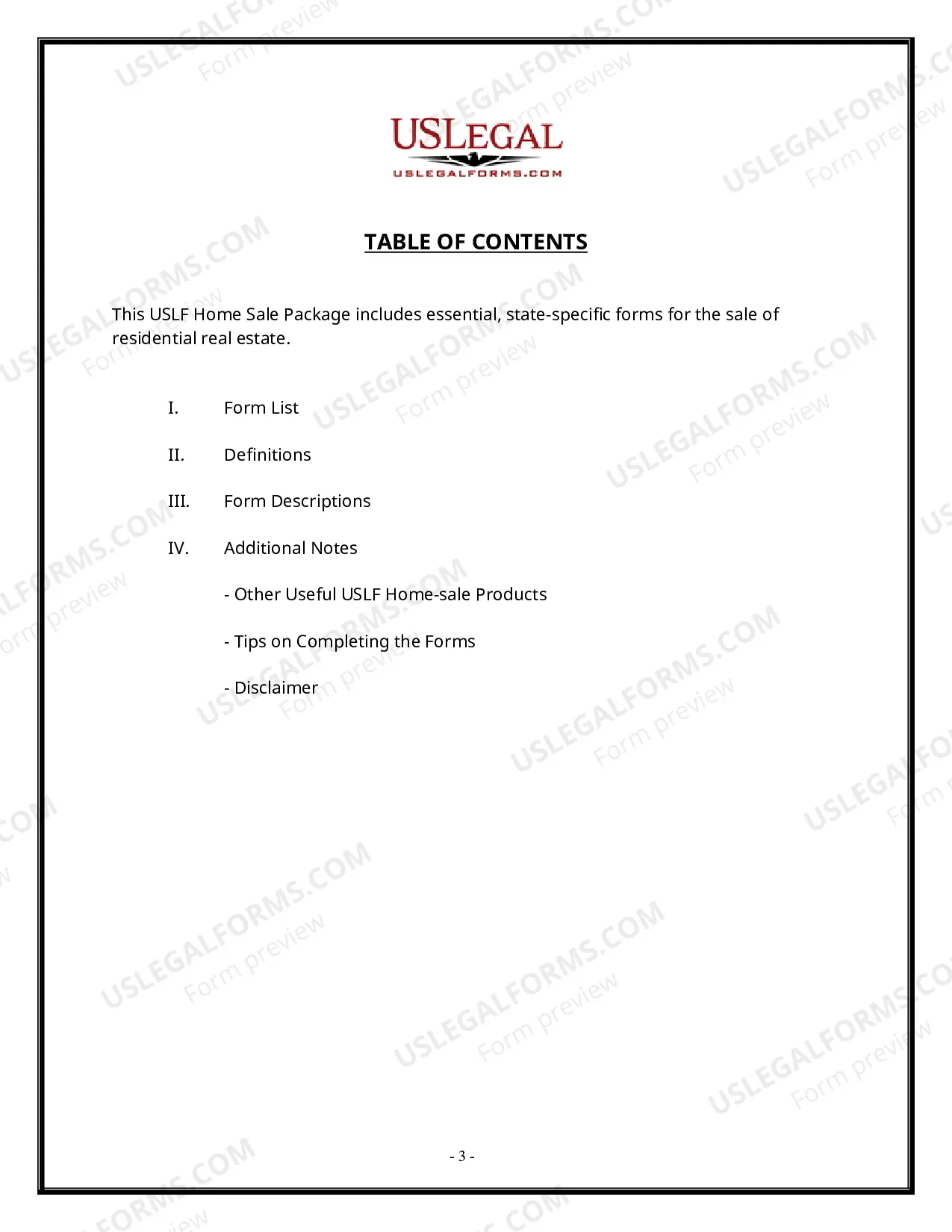 Preview Illinois Real Estate Home Sales Package with Offer to Purchase, Contract of Sale, Disclosure Statements and more for Residential House