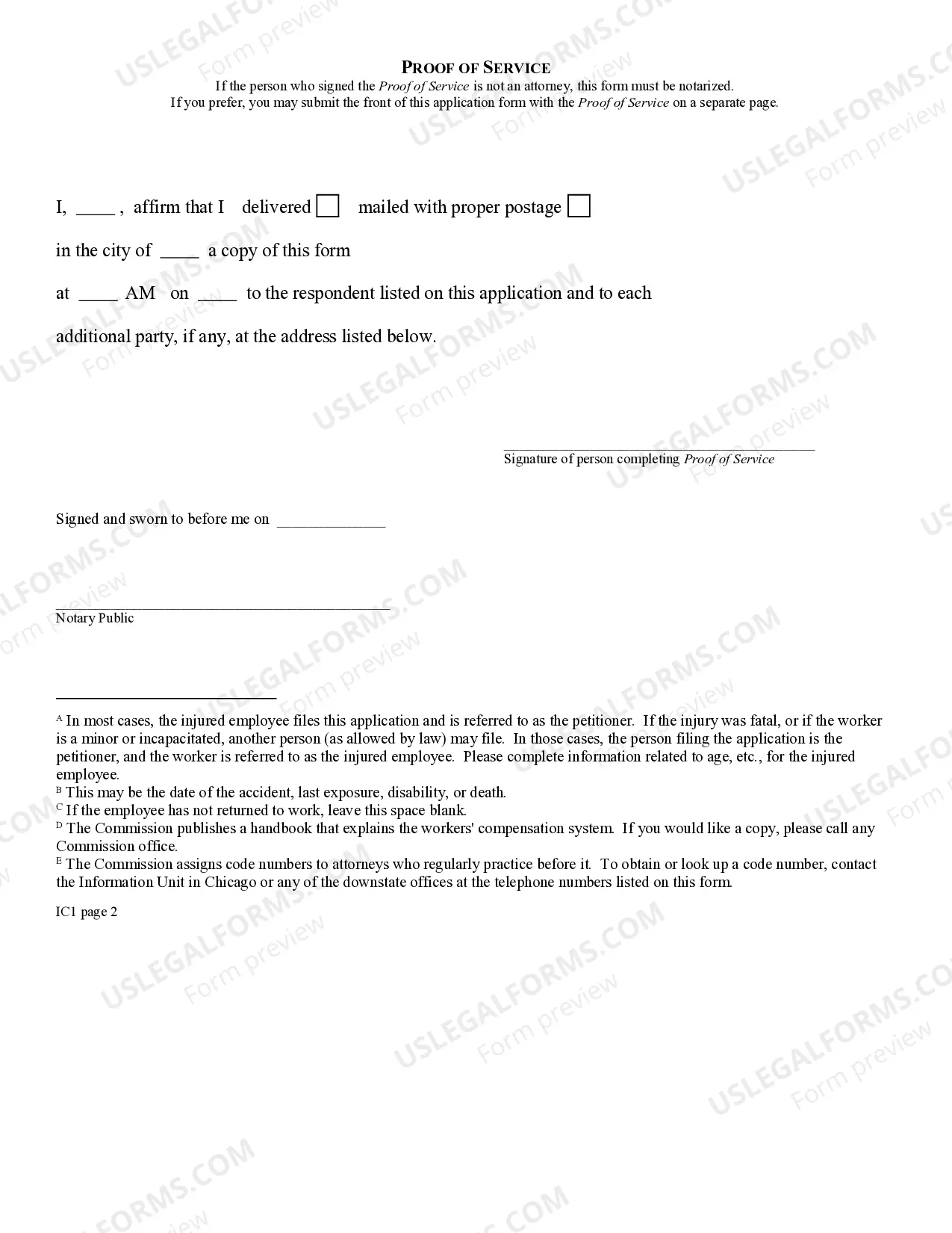 Preview Application for Adjustment for Workers' Compensation
