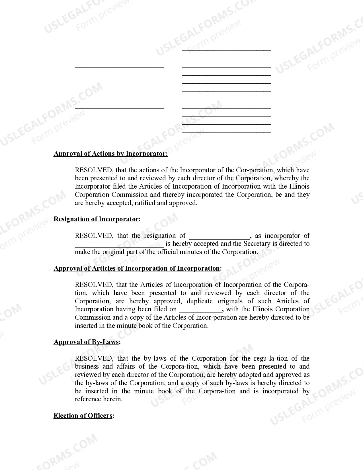 Preview Minutes for Organizational Meeting
