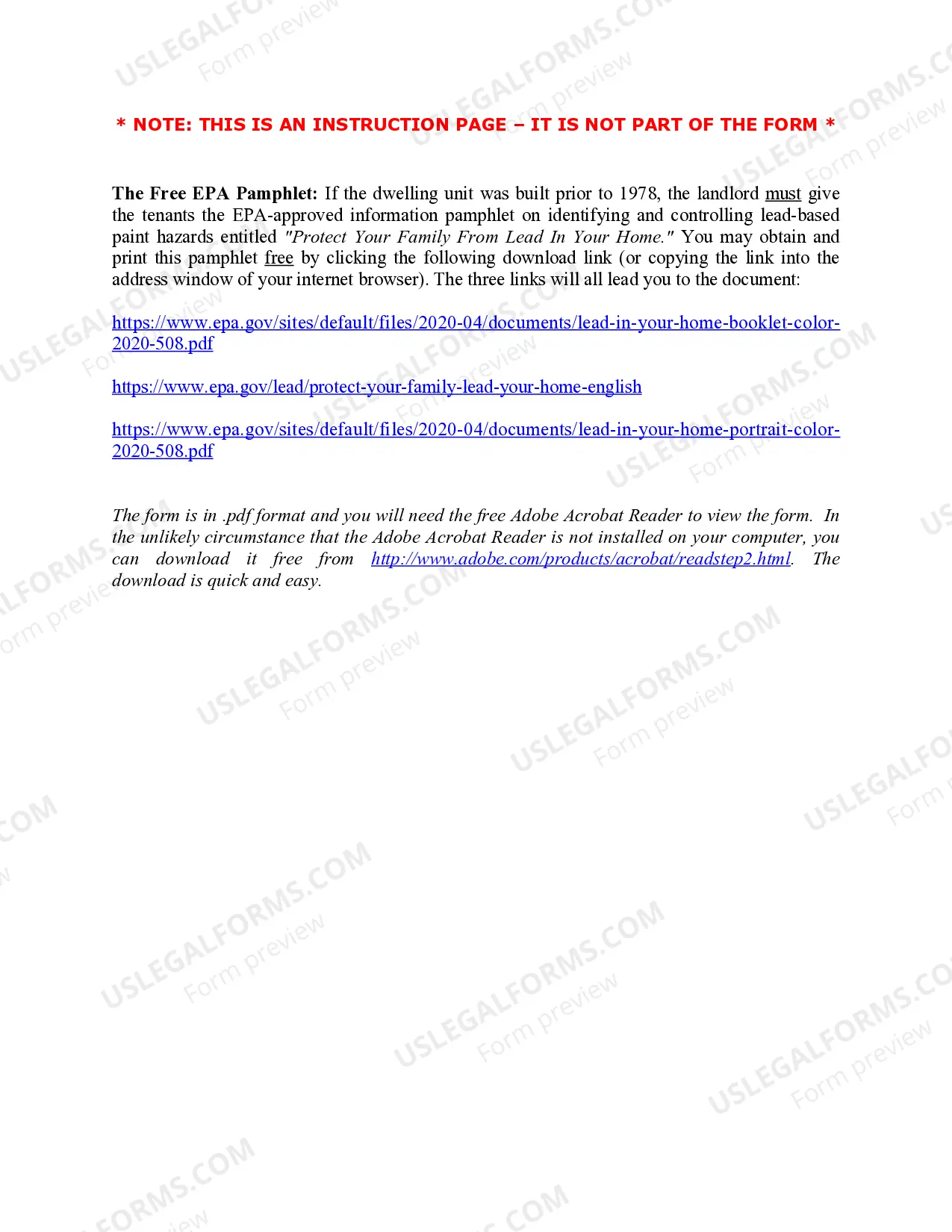 Preview Lead Based Paint Disclosure for Rental Transaction