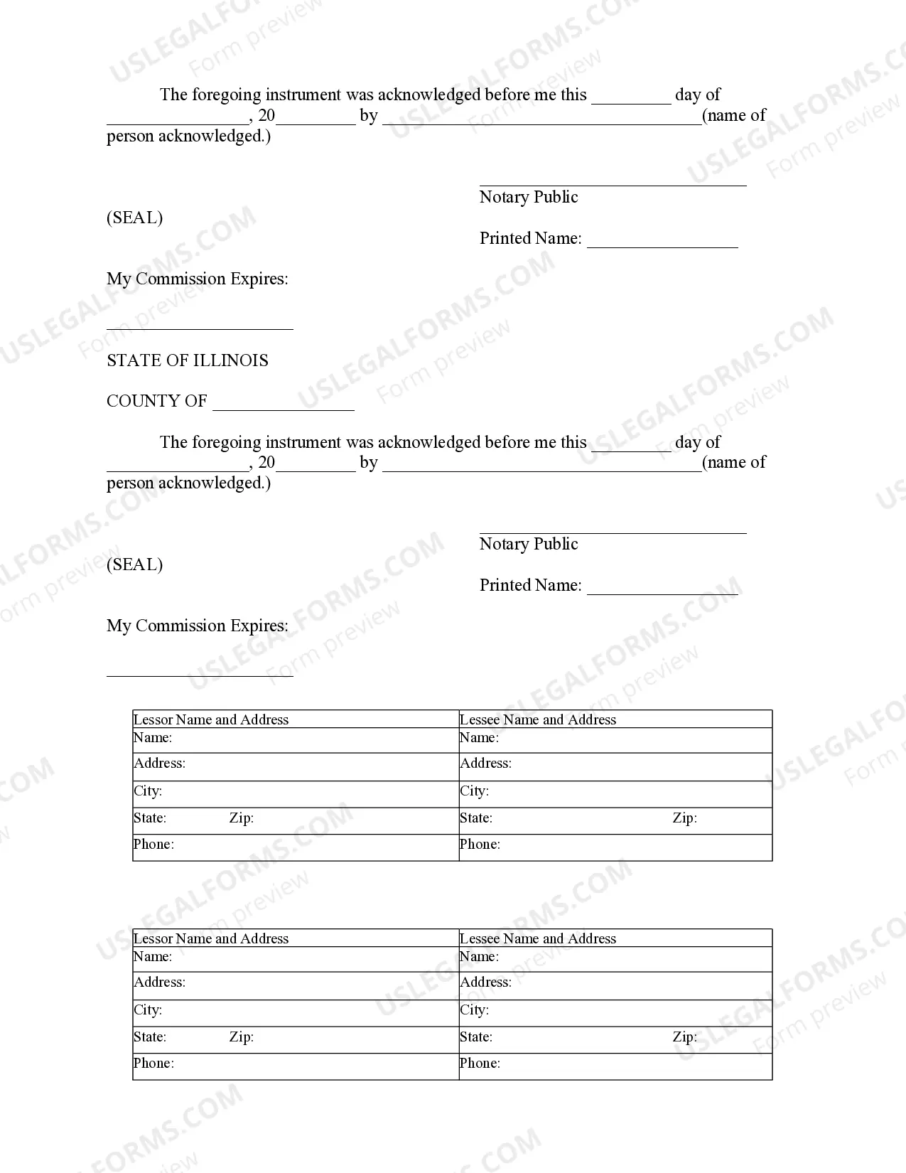 Preview Notice of Lease for Recording