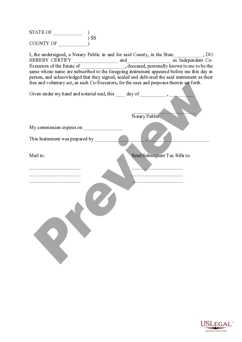 Preview Executor's Deed