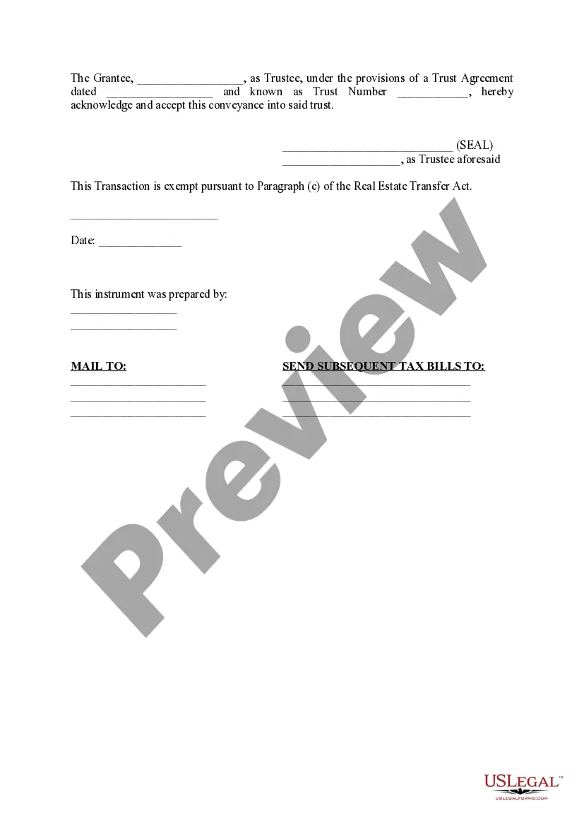 Preview Quit Claim Deed in Trust