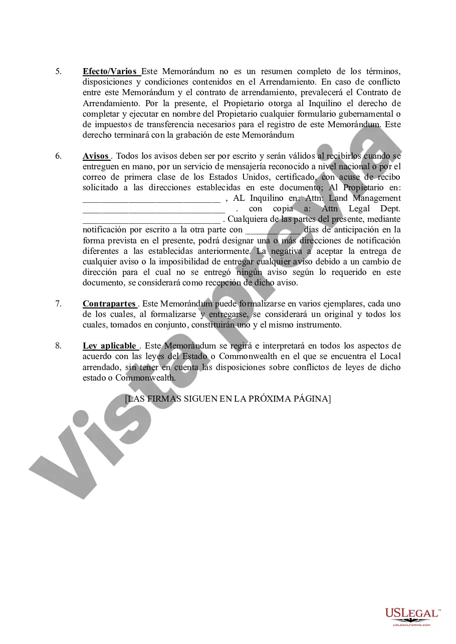 Preview Memorándum de Arrendamiento