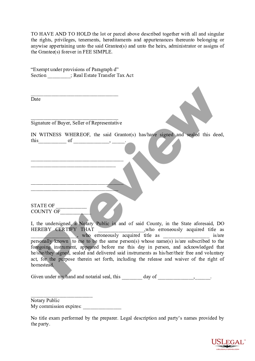 Illinois Corrective Quit Claim Deed - Quit Claim Deed Form Illinois ...