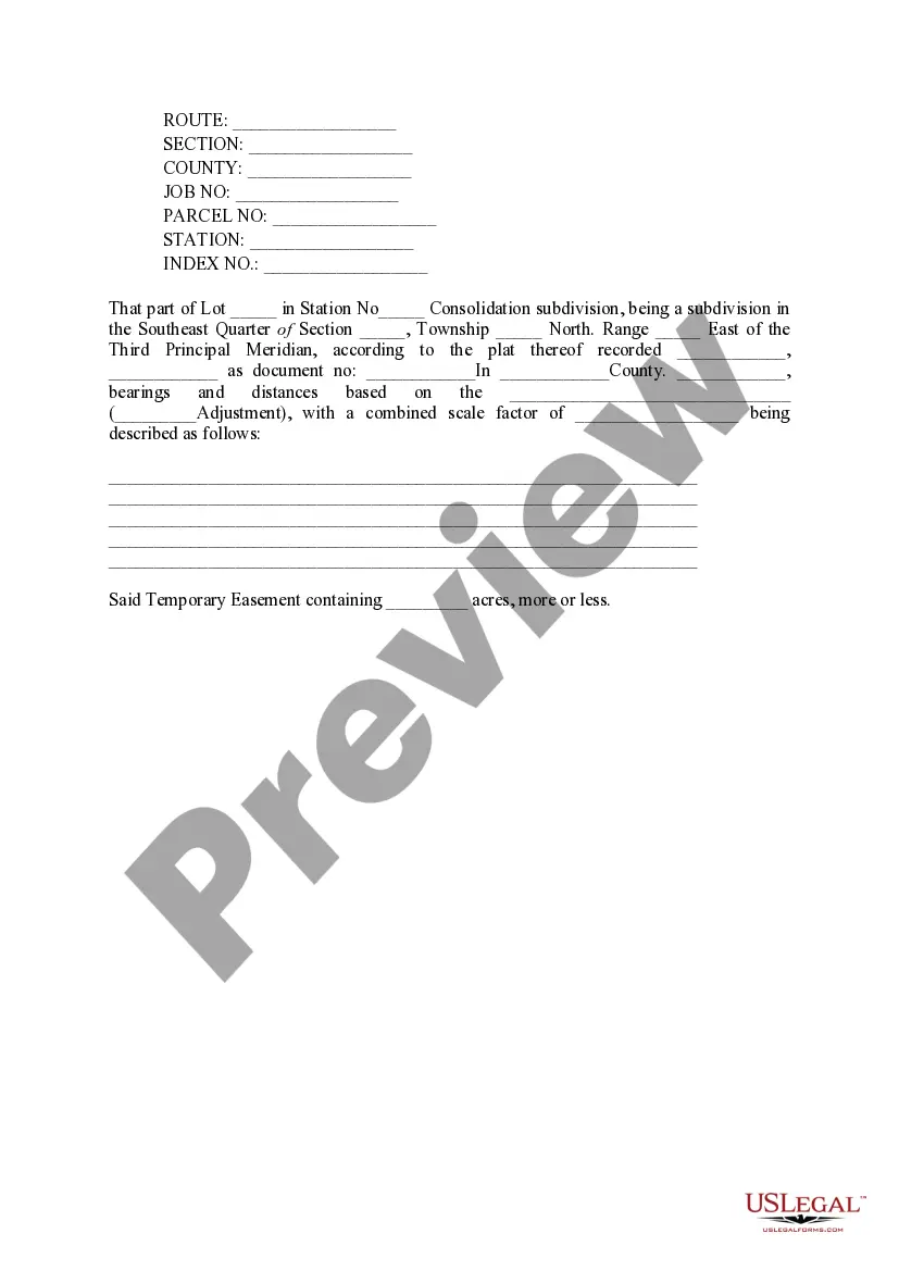 Preview Temporary Construction Easement