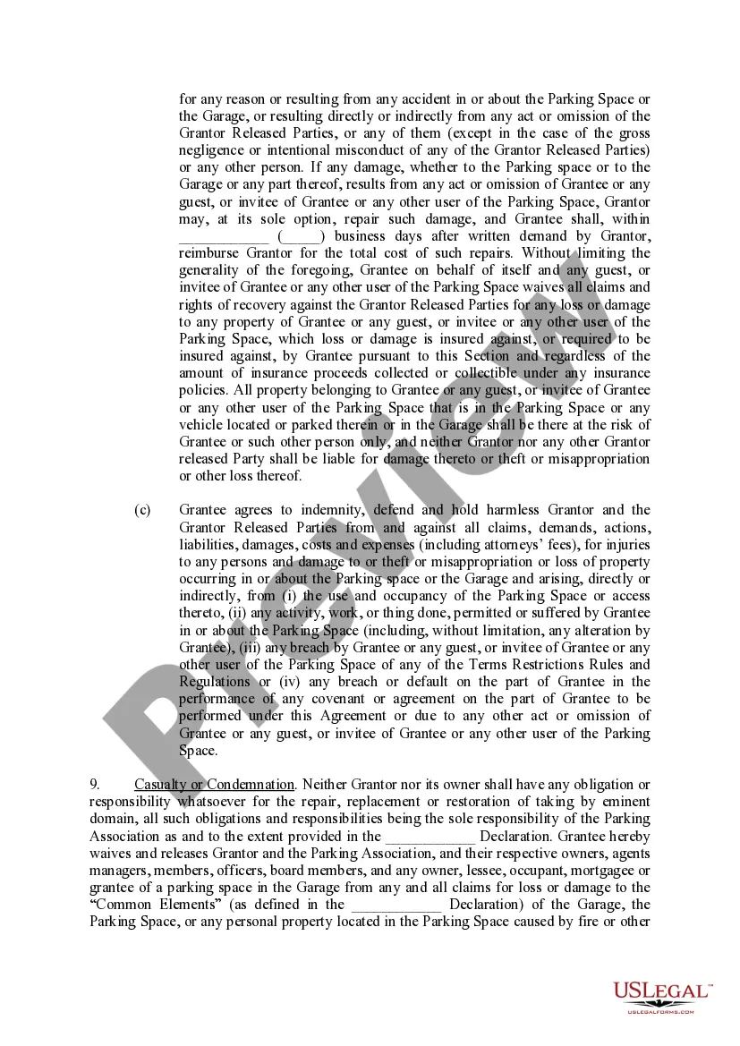 Preview Exclusive Easement Agreement For Parking Space