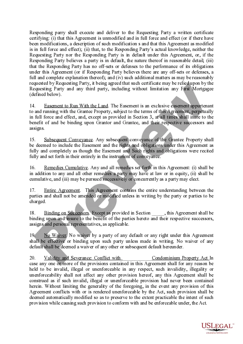 Preview Exclusive Easement Agreement For Parking Space