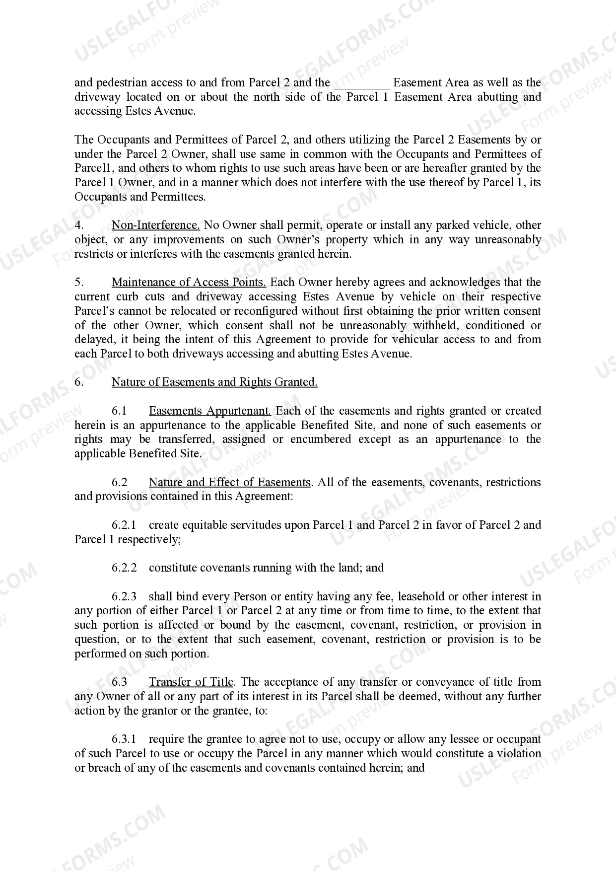 Preview Easement Agreement