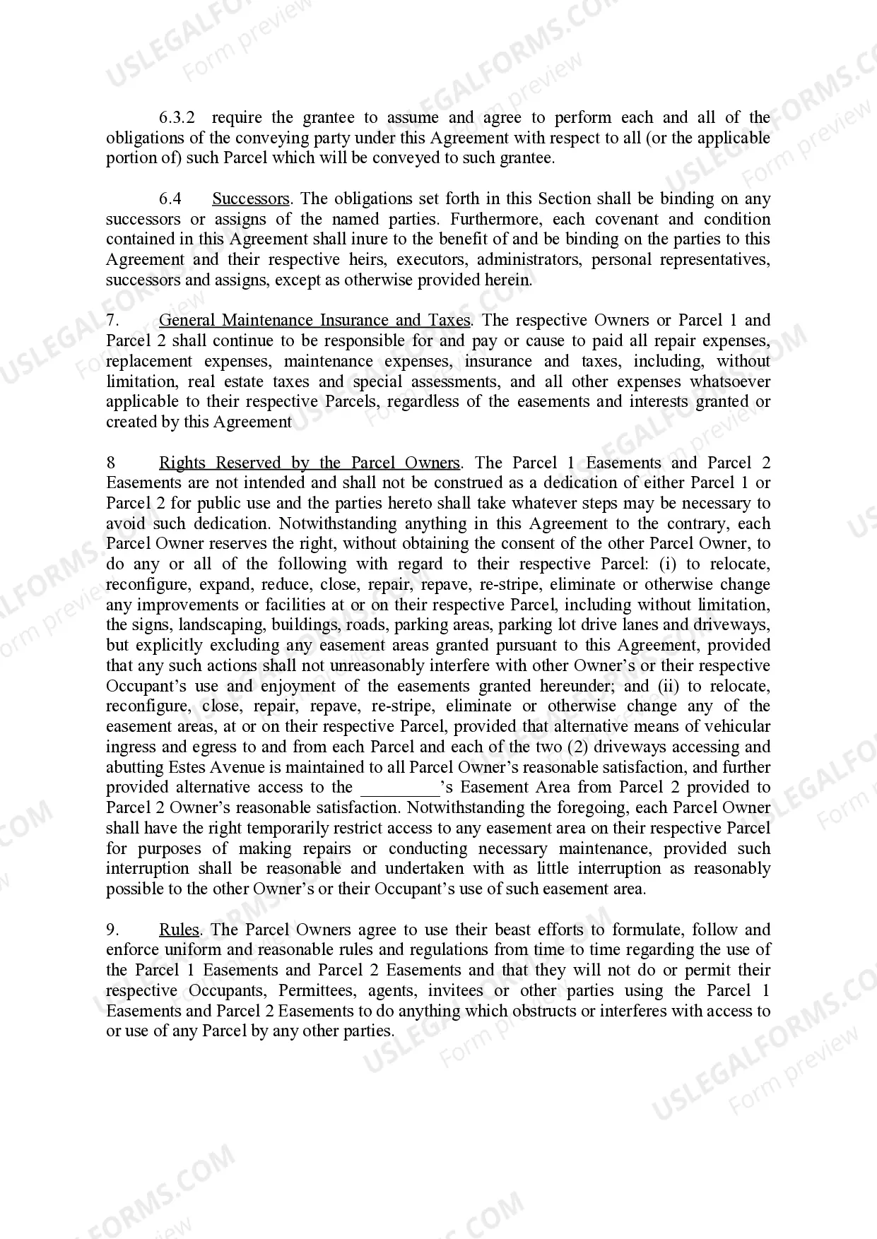 Preview Easement Agreement