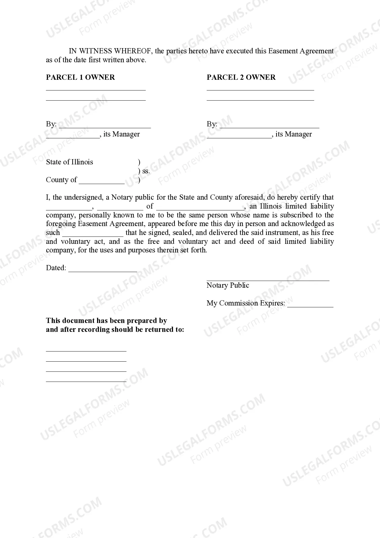Preview Easement Agreement
