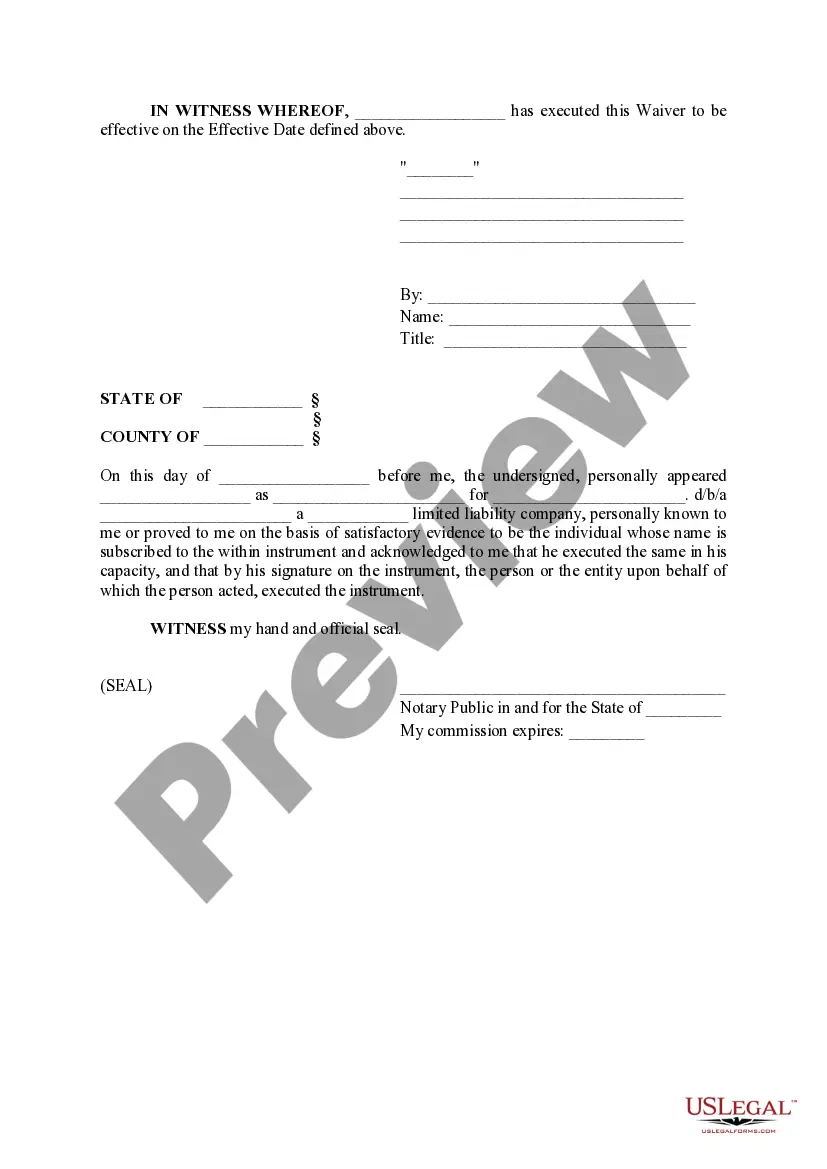 Get One -Time Waiver of Right of First Refusal Preview One -Time Waiver of Right of First Refusal