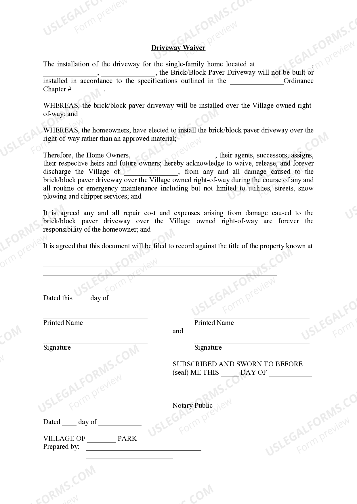 Illinois Driveway Waiver Illinois Corrected Deed US Legal Forms