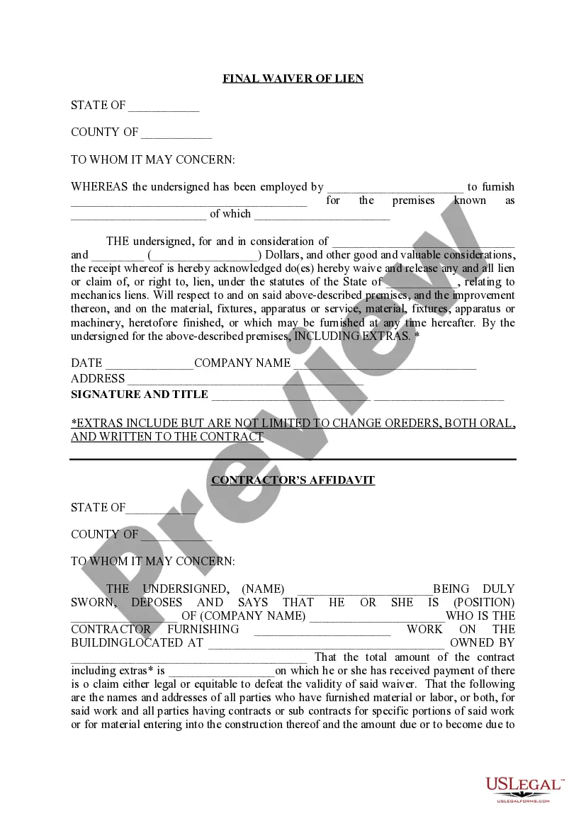 Get Final Waiver for Lien Preview Final Waiver for Lien
