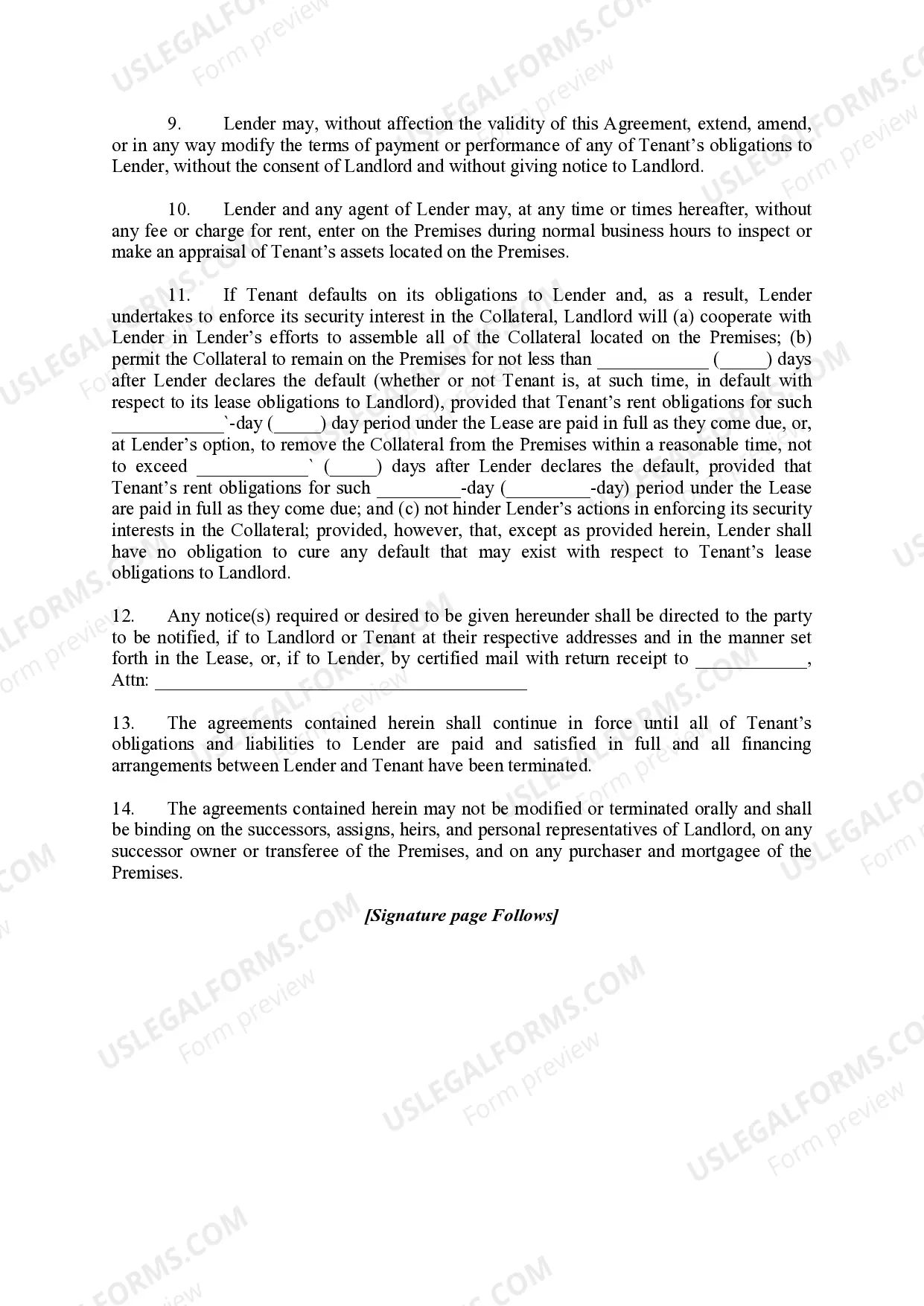 Preview Landlords Waiver and Consent