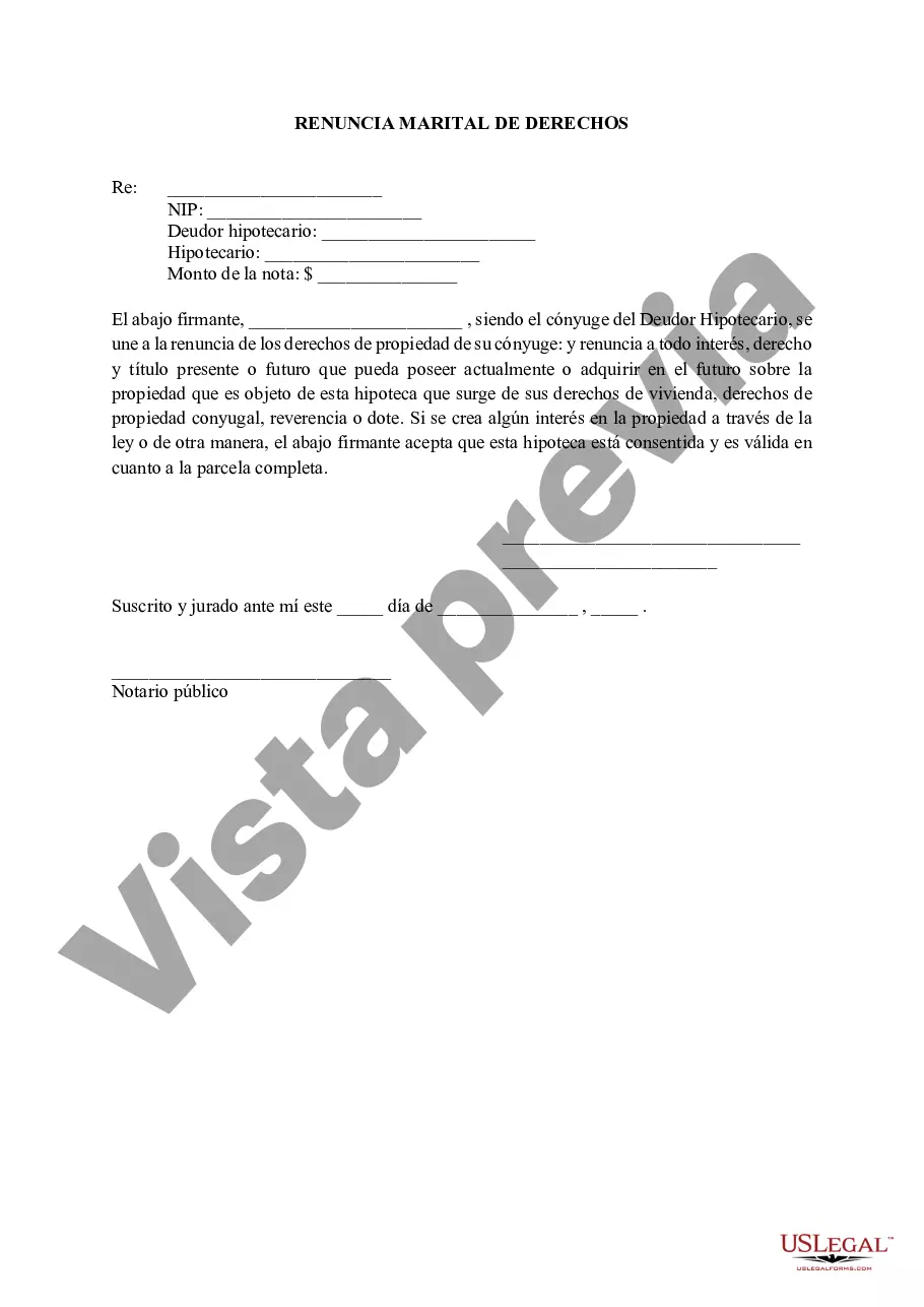 Preview Renuncia marital de derechos