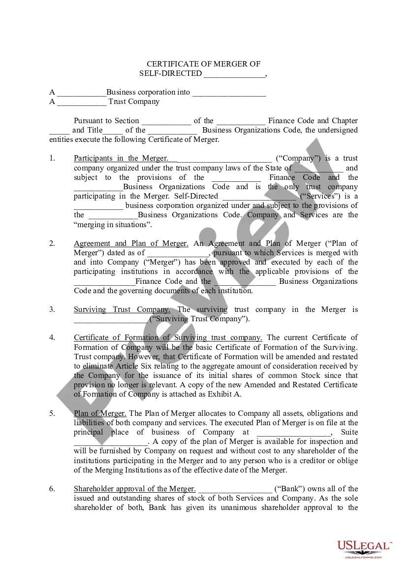 Preview Affidavit of Merger With Resulting Change of Name Of Real Property Ownership