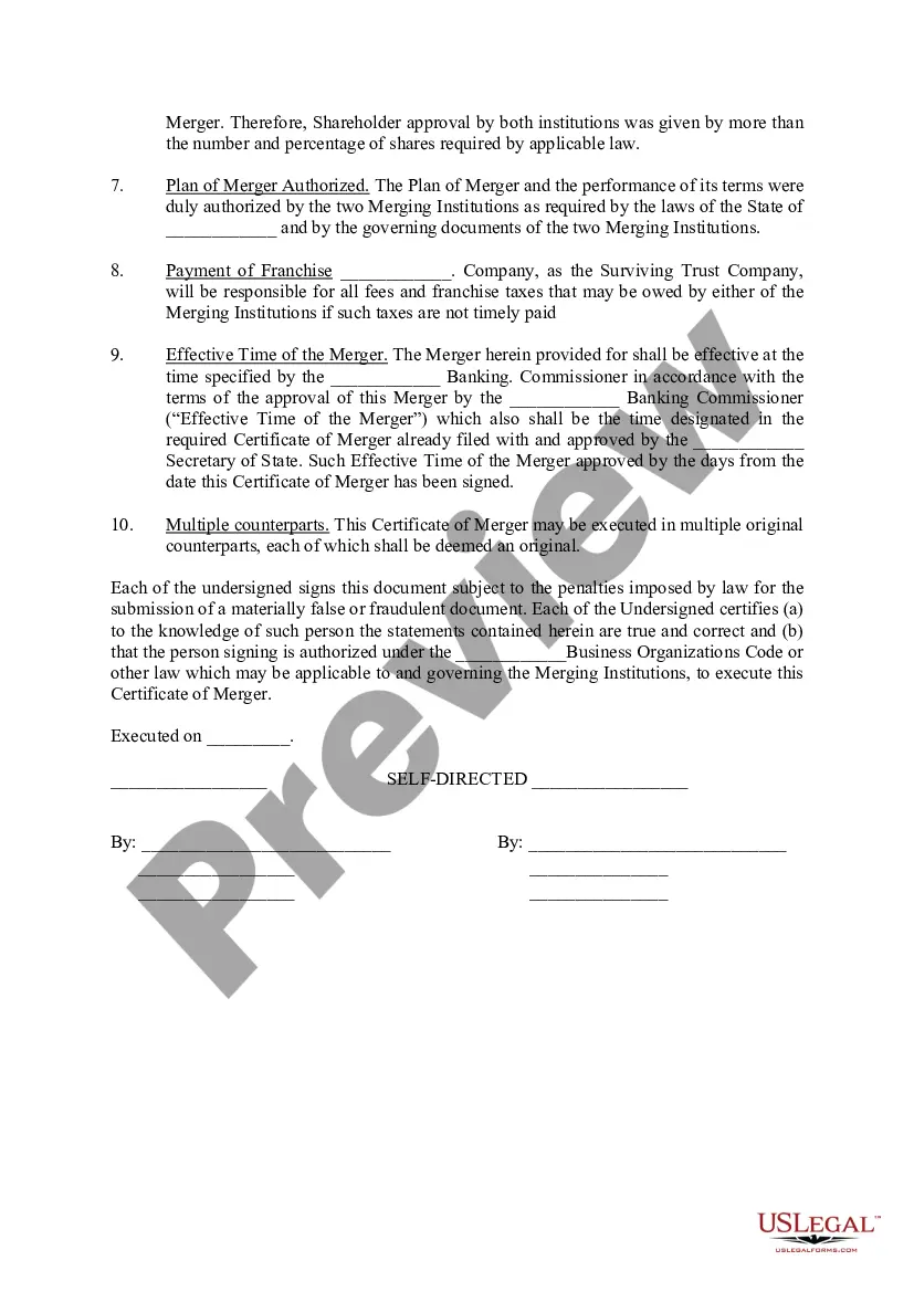 Preview Affidavit of Merger With Resulting Change of Name Of Real Property Ownership