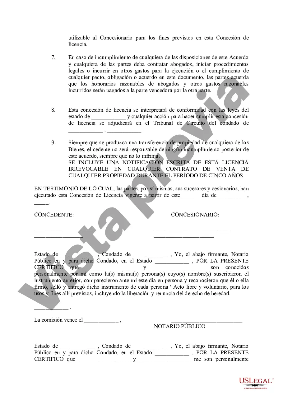 Preview Concesión de licencia