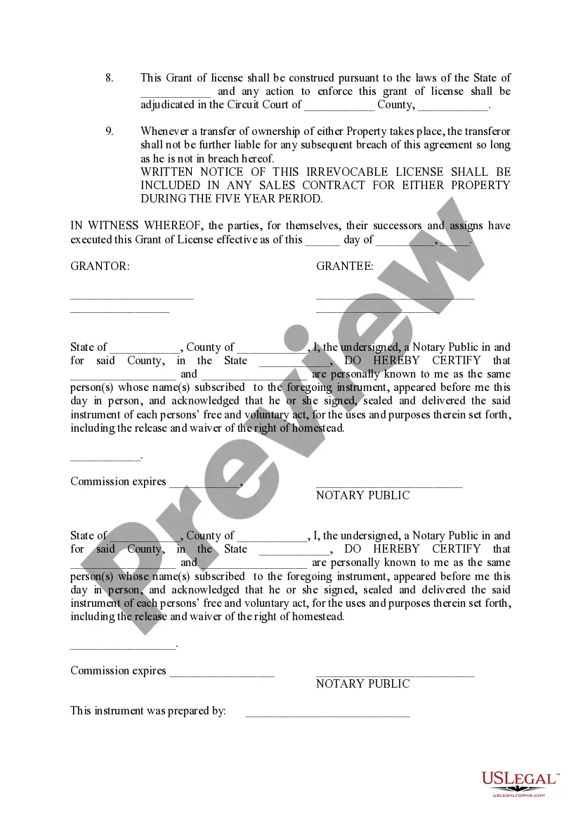 Preview Grant for License