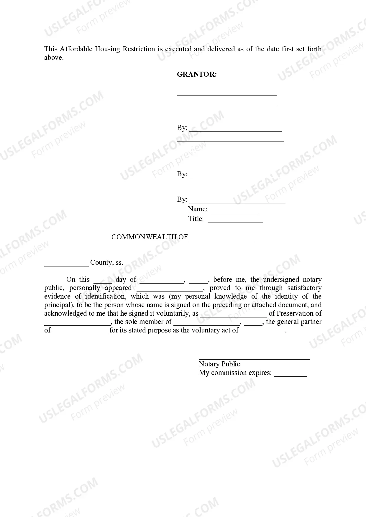 Preview Affordable Housing Restrictions