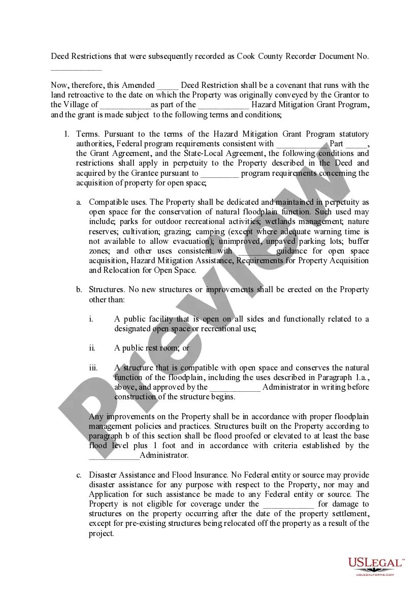 Preview Amended FEMA Deed Restriction