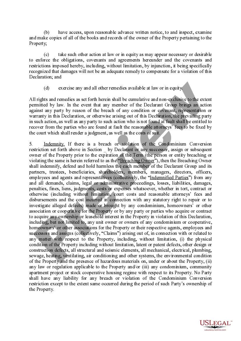 Preview Declaration of Restrictive Covenants