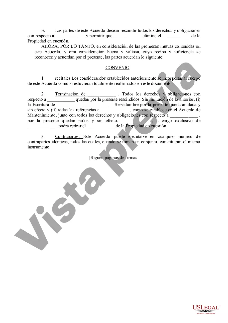 Preview Acuerdo de terminación de derechos