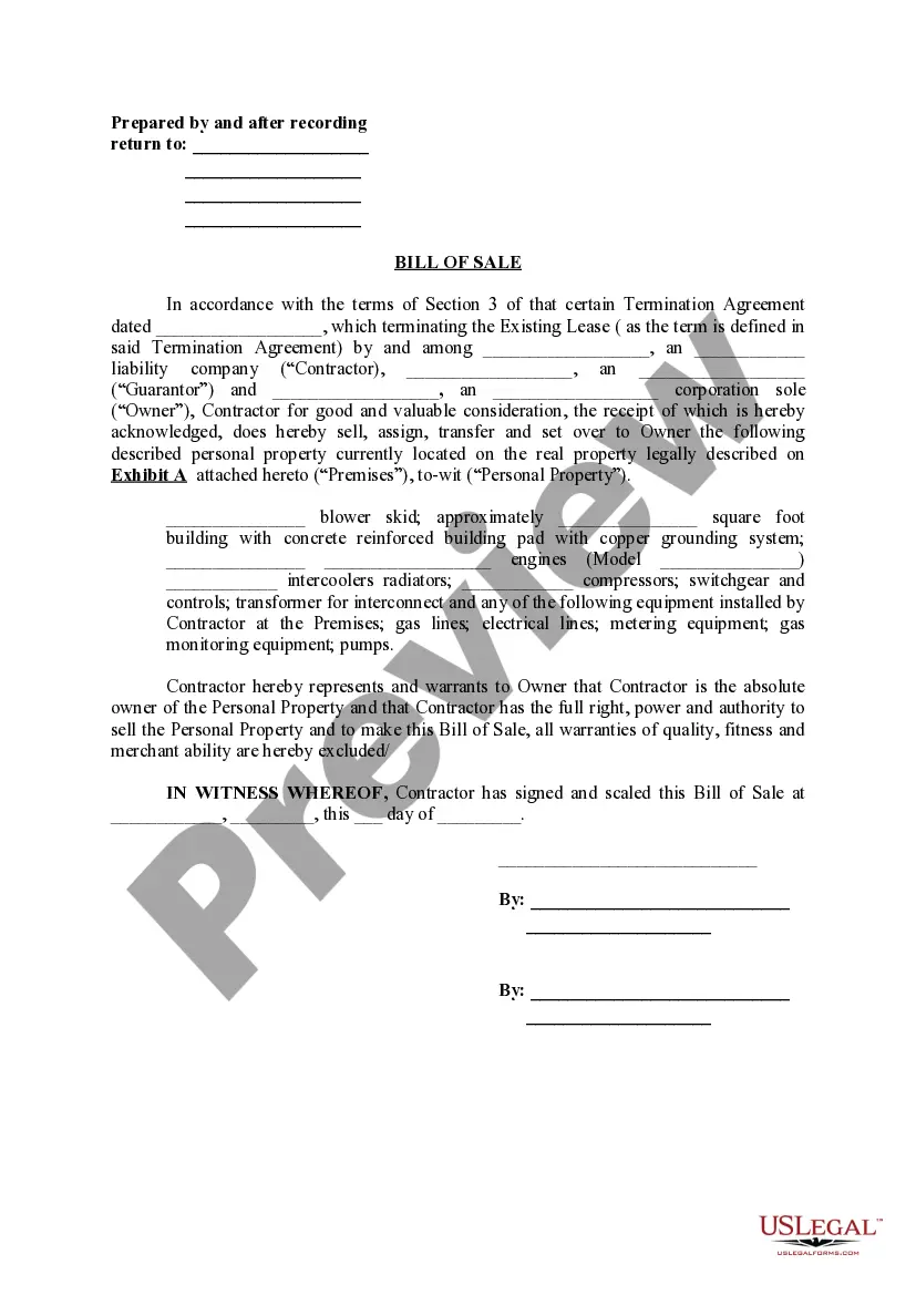 Preview Bill of Sale