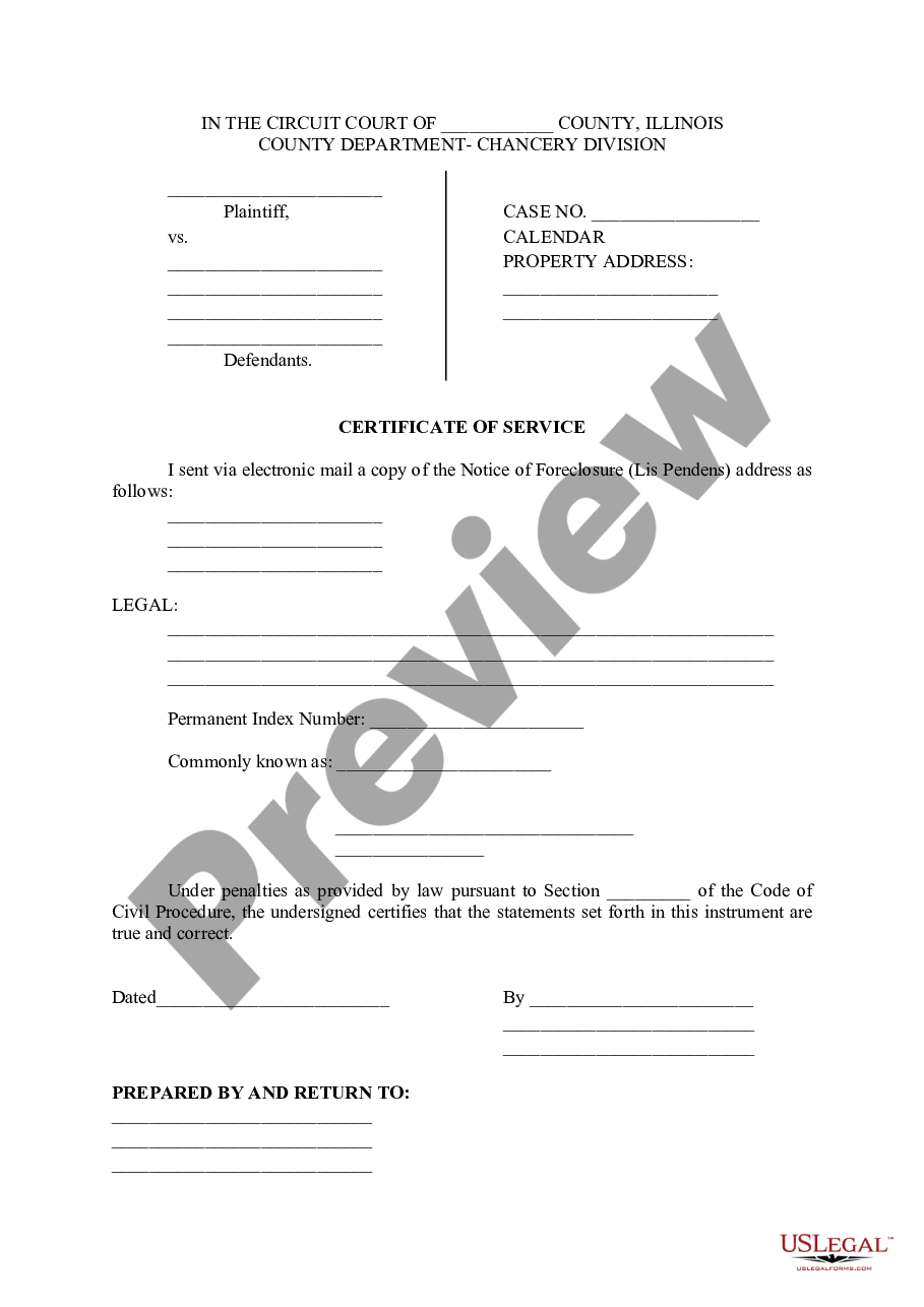 Illinois Certificate of Service Il Certificate Service US Legal Forms