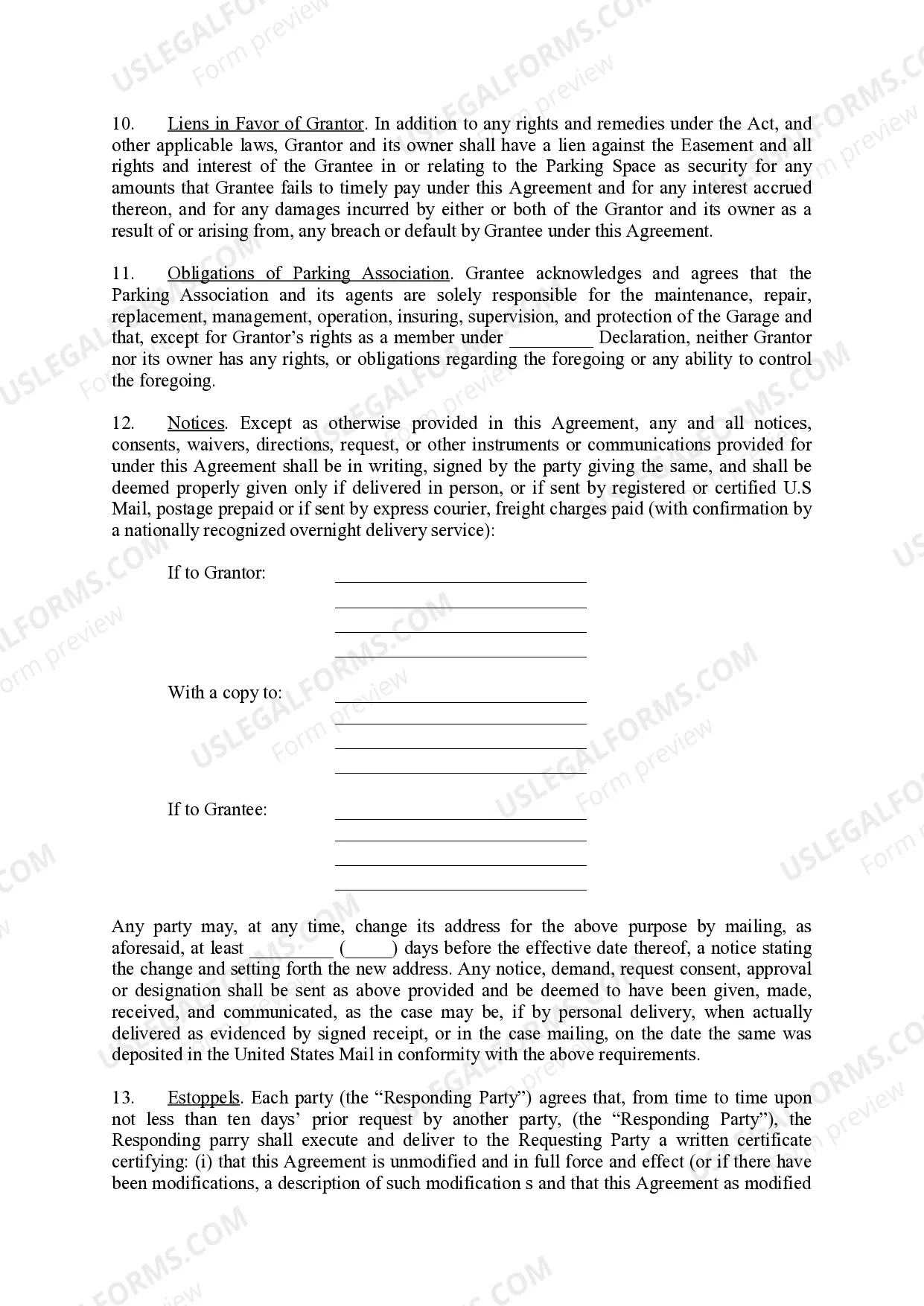 Preview Exclusive Easement