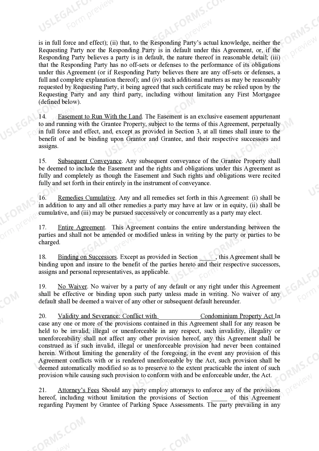 Preview Exclusive Easement