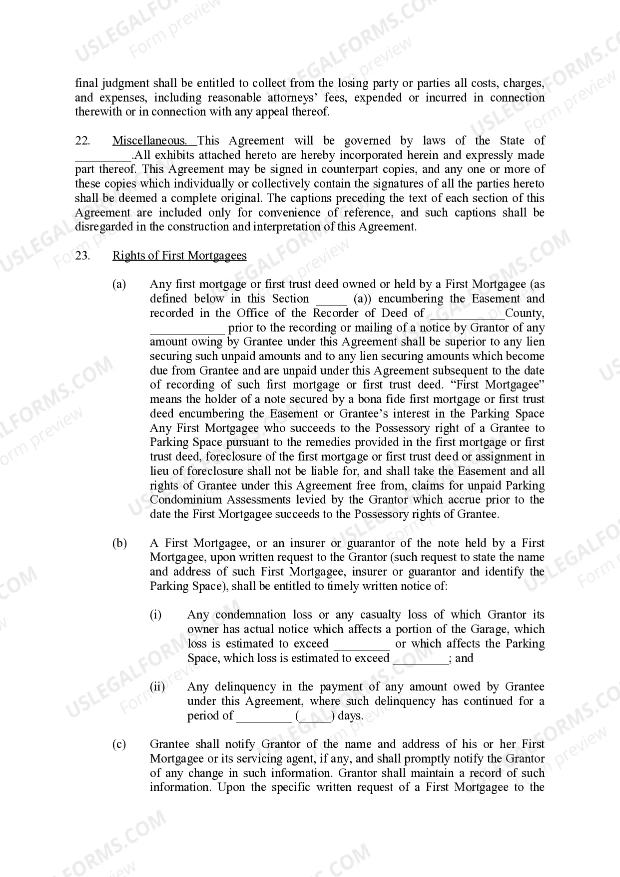 Preview Exclusive Easement