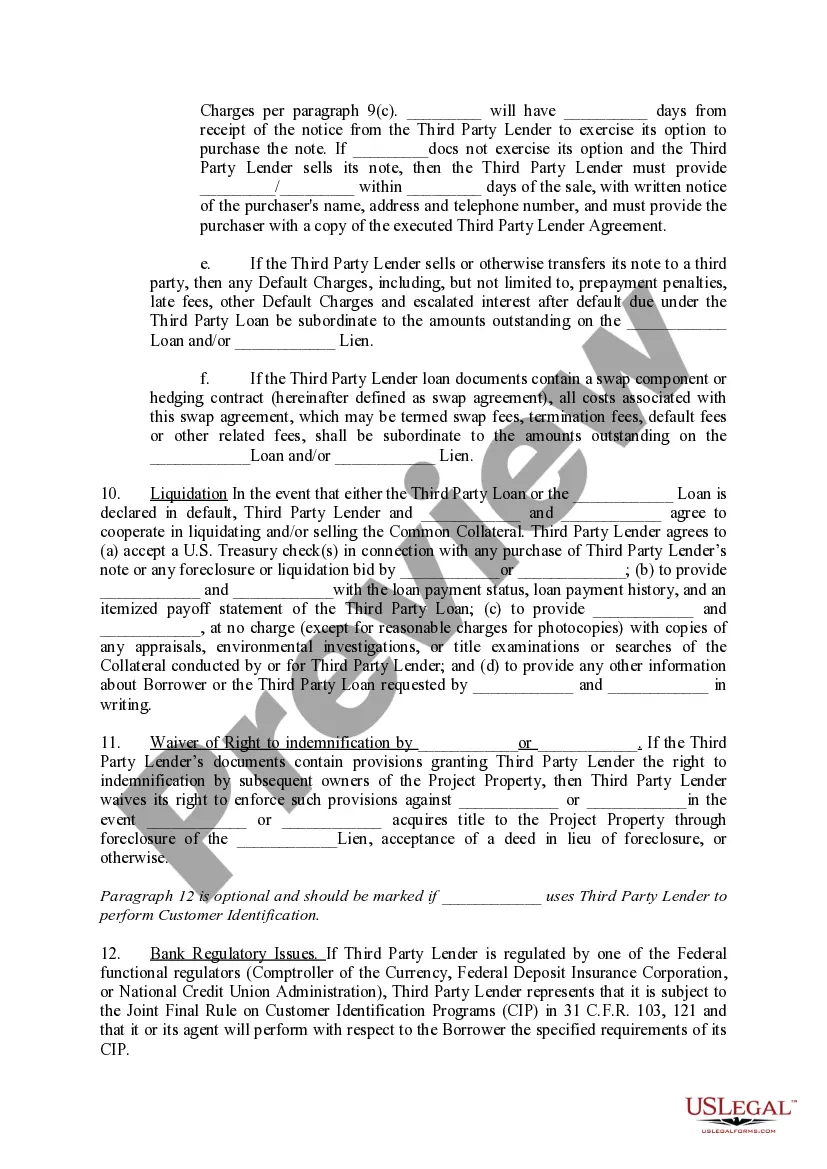 Preview Third Party Lender Agreement