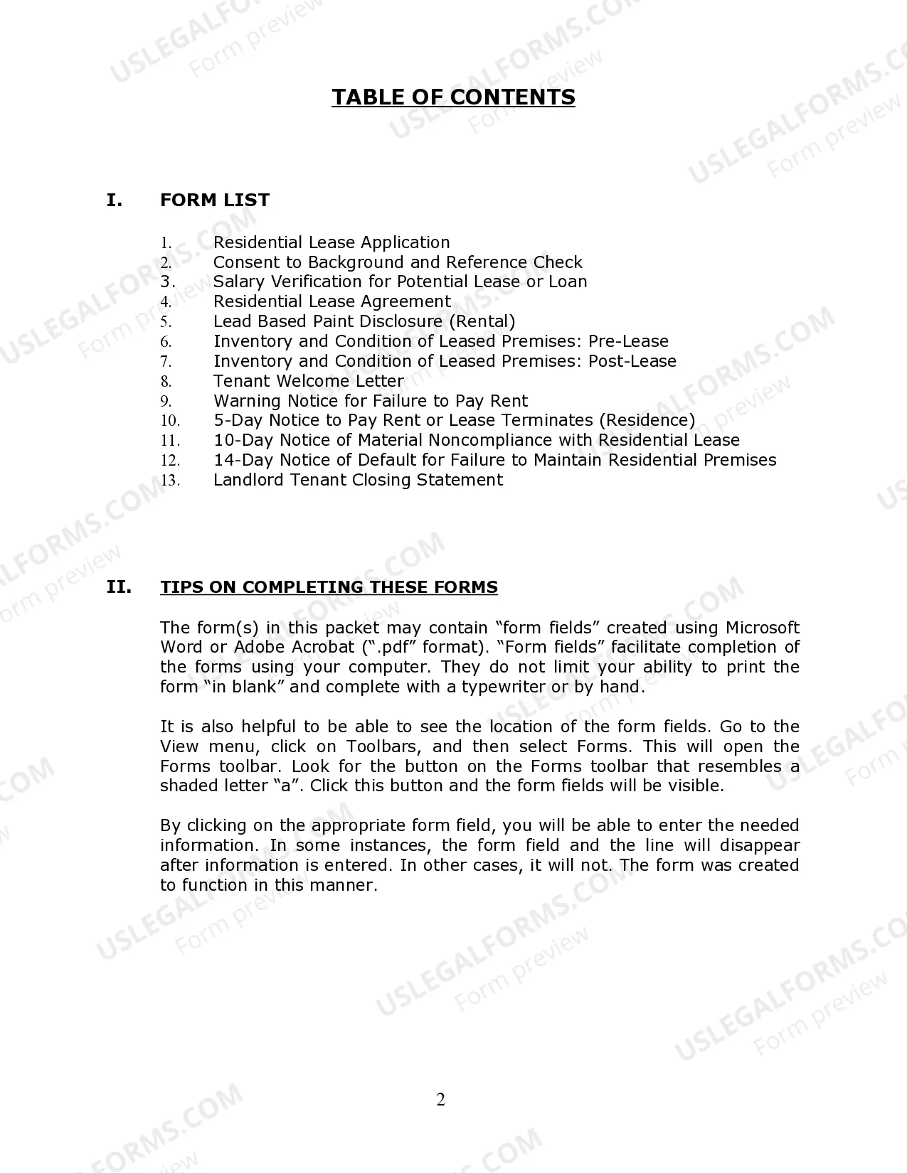 Preview Illinois Residential Landlord Tenant Rental Lease Forms and Agreements Package