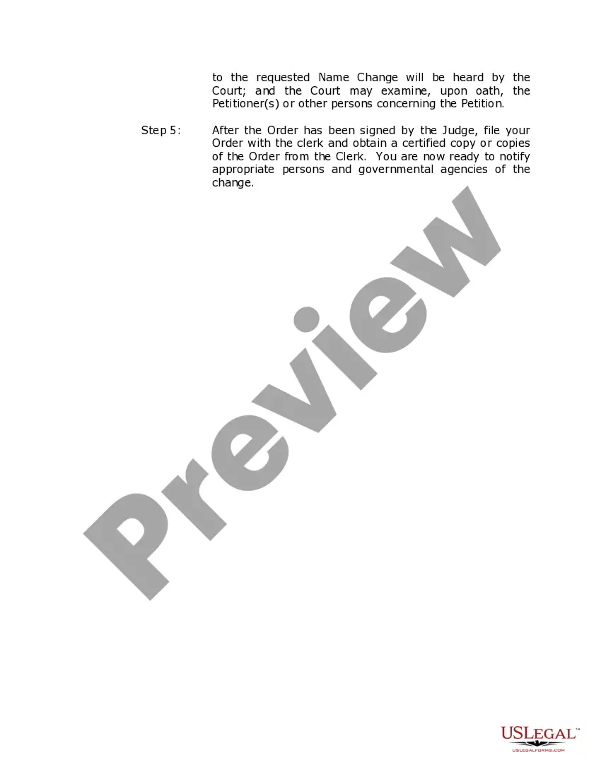Preview Illinois Name Change Instructions and Forms Package for a Minor - Cook County Only