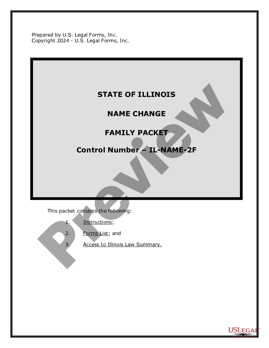 form Name Change Instructions and Forms Package for a Family preview