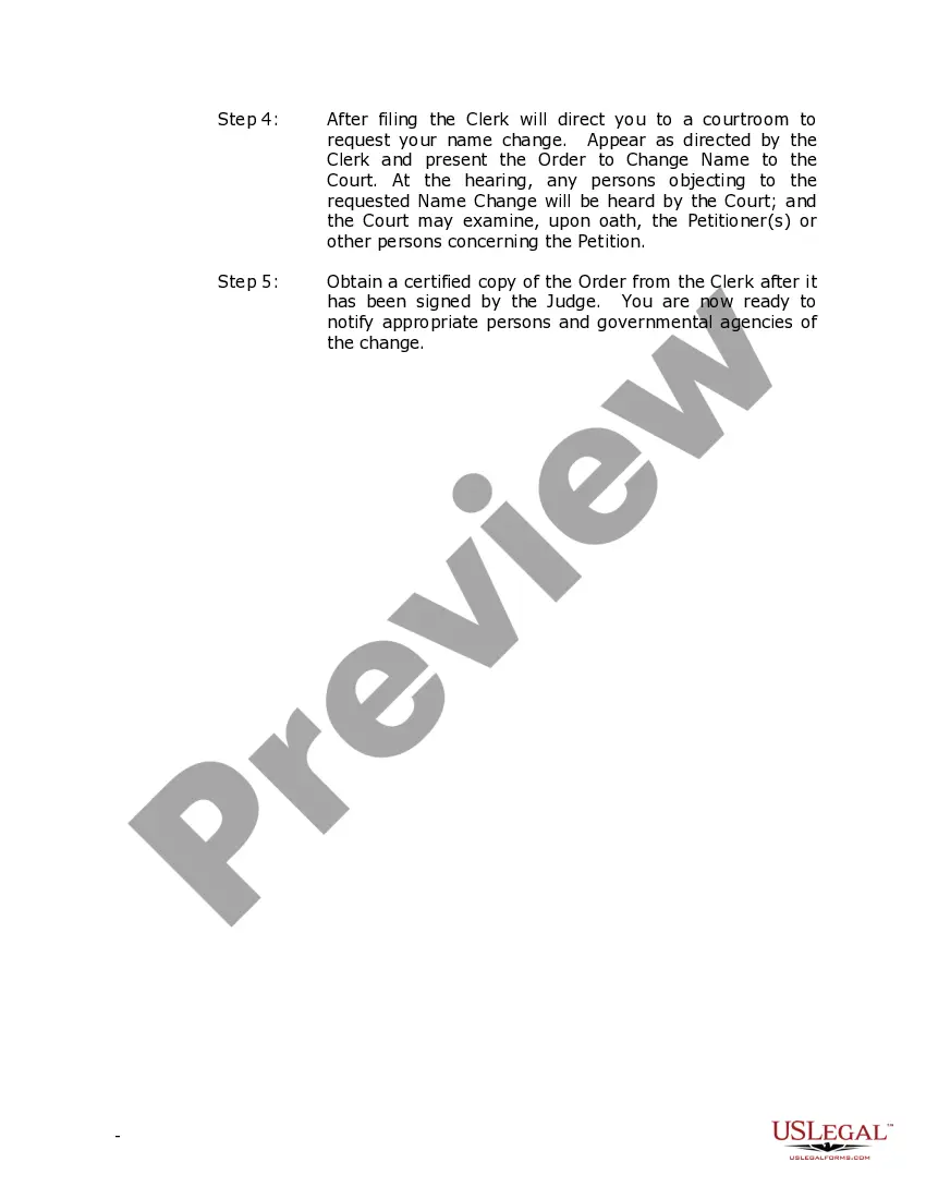 Preview Illinois Name Change Instructions and Forms Package for a Family in Cook County ONLY